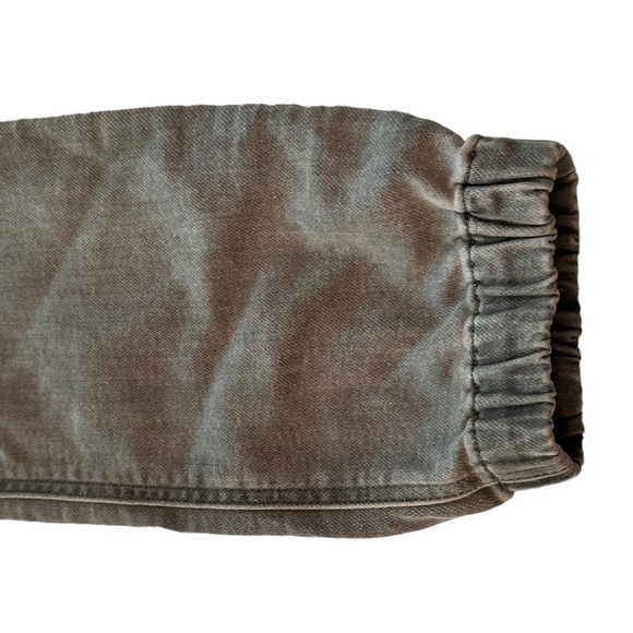 Express Super High Waisted Gray Denim Drawstring Joggers - Picture 3 of 8